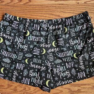 Joyspun WOMEN size L (12-14) Sleep Print Pajama Shorts black